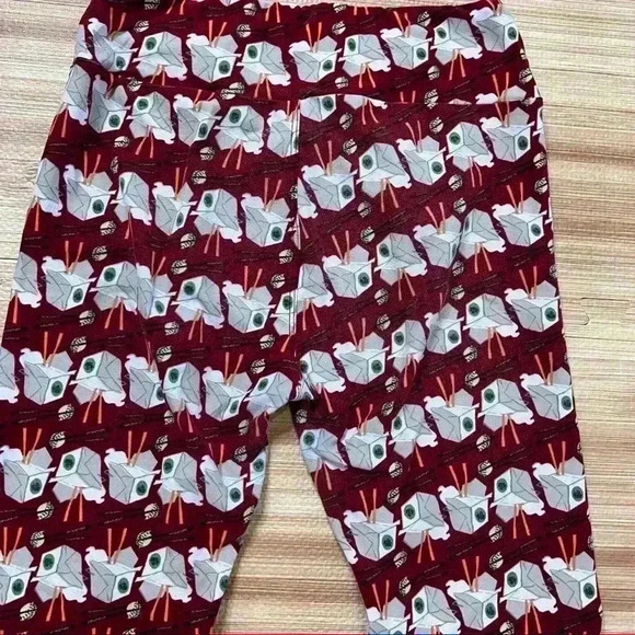 LuLaroe Womens Take Out and Cake Print Leggings Set of 2 One Size - Picture 6 of 10